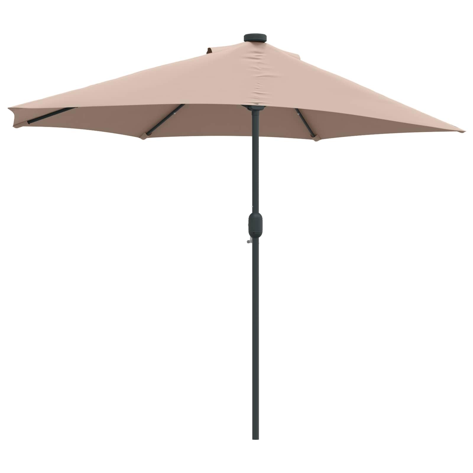 Parasol ogrodowy, parasol przeciwsłoneczny, baldachim do ogrodu, na zewnątrz, na patio, w kolorze taupe, 294 x 150 x 224 cm, poliester i stal