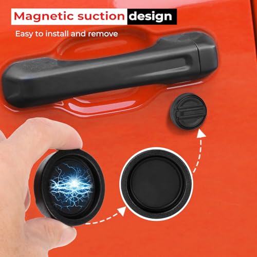 Image of CALBEAU Strong Magnet Keyhole Covers Compatible with 2018-2026 Jeep Wrangler JL and Gladiator JT Front Door, Door Lock Covers for Keyhole Protection (Classic)