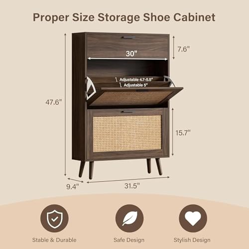 Image of The Artment your artistic apartment 3 Drawer Harbor Shoe Organizer Cabinet, Footwear Stand for Entryway, Hall | Space Saving Design | Home Furniture for Home | 16-Pairs (Size - 80x24x121 CM)