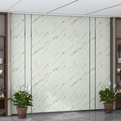 Adrmpest 大理石リメイクシート 壁紙シール 122ｘ200cm 厚手 防水/防油/防汚/防カビ 剥がせる のり付き 貼り直し可能 カッティングシート トリムボーダー 家具リフォーム おしゃれ アイボリー DIY 簡単 初心者