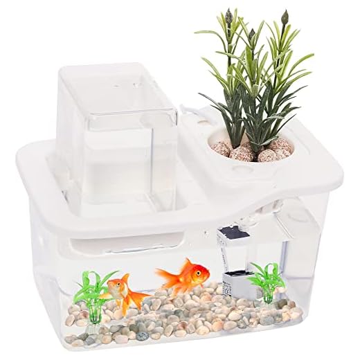 Aquaponics Fish Tank Mini Indoor Aquarium - Gold Fish Tank Growing Ecosystem Kit for Aquatic Plants and Fish - Mess Free Planter for Herbs, Microgreens - 3L Beta Fish Tank by Mindful Design