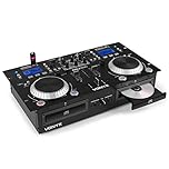 Vonyx CDJ500 Professional DJ CD Mixer Combo with Built-In Amplifier, Bluetooth Connectivity and Dual Players for Live Events, Parties, Studio Sessions