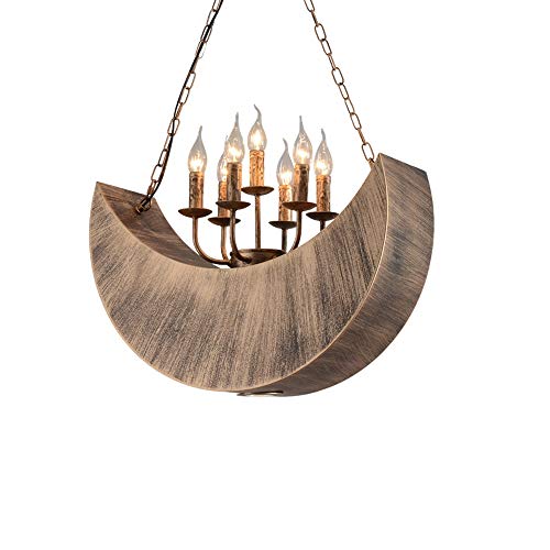 Chandelier industriel E14 en fer forgé à 7 lumières pour suspension rétro