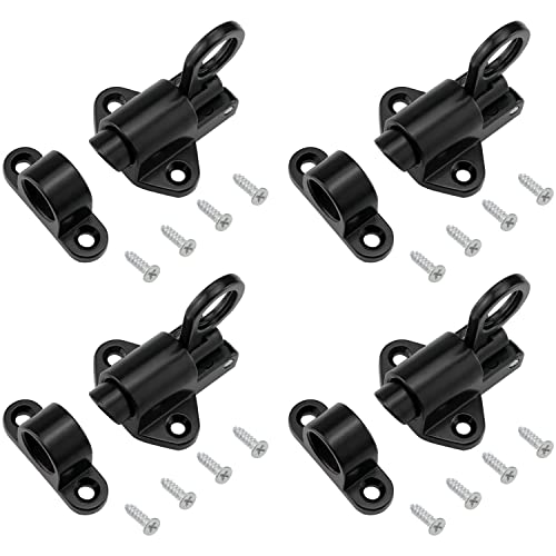 Lucywey 4 unidades de bloqueo automático para puerta con cerradura de resorte con tornillos, adecuado para ventanas, puertas de madera, puertas de armario, puertas de balcón, puertas de jardín Cover