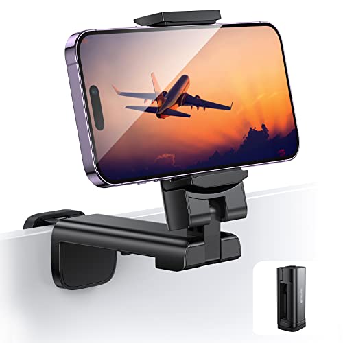 Airplane Travel Essentials Phone Mount - [Fully Upgraded] Lamicall Airplane Cell Phone Holder for Desk, Plane Travel Must Haves, Traveling Accessories for Flying, Long Flight Necessities for iPhone