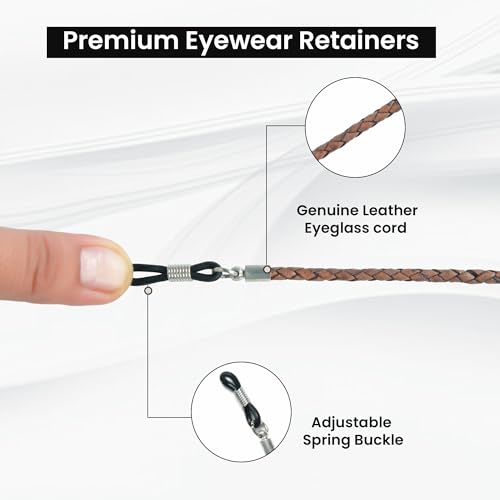 Image of GENIQUE Genuine Leather Glasses Strap, Eyeglass Chain,Eye Glasses holders around Neck, Sunglass Strap for Men