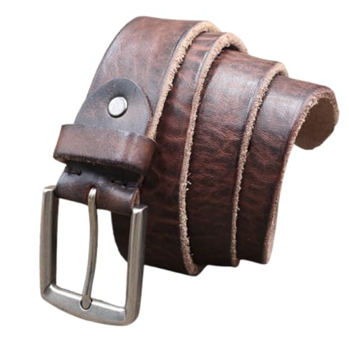 Vintage Distressed Unisex Western Belt - Full Grain Leather Strap With Alloy Buckle For Pants & Jeans2