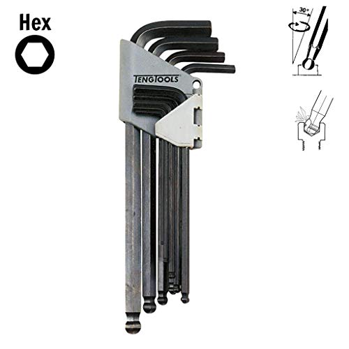 Teng Tools 9-Piece SAE Ball Point Hex Key Set (5/64 - 3/8) - 1479AF