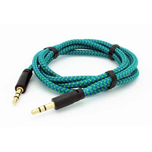 Cable Auxiliar Jack 3.5mm Verde Trenzado 1 m miniatura 3