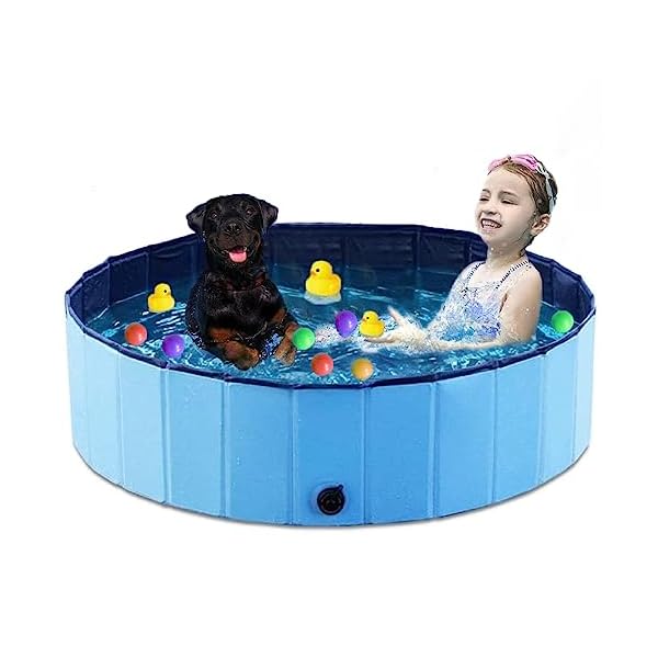 YASITY-Dog-Pool-Foldable-Pet-Swimming-Pool-Outdoor-Bathing-Tub-Kiddie-Pool-with-Protective-Lining-PVC-Collapsible-Pool-for-Medium-Dogs-Cats-and-KidsL-48X12 YASITY Dog Pool - Foldable Pet Swimming Pool for Dogs, Cats, and Kids!