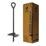 Gibbon Slacklines Ground Screw Punto de Anclaje, Tornillo de Tierra, Longitud: 70cm, Ancho de Placa: 20cm, Slackline sin árboles