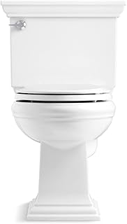 Kohler 33817-0 Memoirs Stately Continuousclean St Two-Piece Elongated Toilet, 1.28 Gpf, White