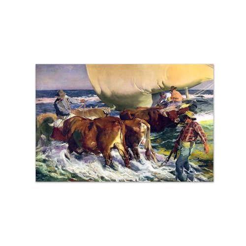 Joaquin Sorolla reproduction peinture sur toile Soleil soir tableau mural 120x80cm