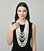 Fashion 21 Women's Ten Multi-Strand Faux Pearl Statement Necklace and Earrings Set in Cream Color