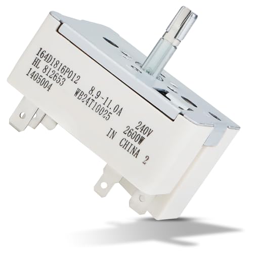 WB24T10025 Surface Burner Control Switch Replace for GE Electric Ranges 8 Inch OEM Range Switch Fits GE for Kenmore for Hotpoint Range Infinite Control Switch Replace for:154510 AP2024072 PS236750