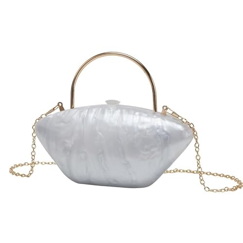 [XSDIAQG] Acrylic Shell Color Evening Bag European Clutch Purses(Silver)