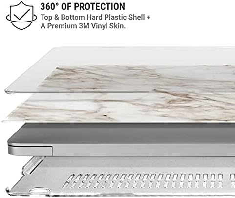 Skinit Case + Skin Compatible with MacBook Air 13in M1 (2021) Originally Designed Taupe Marble Design