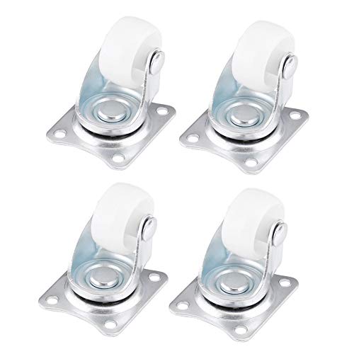 KSTE Roulettes Blanches, Roues universelles à roulettes pivotantes 4pcs, roues en caoutchouc à roulettes pivotantes for meuble à chariot pivotant, roulette blanche for chaise à roulettes