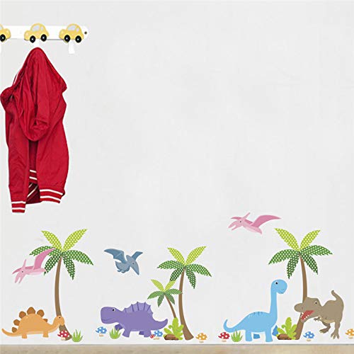 Gadgets Wrap Colorful Dinosaur Mushroom Coconut Tree Wall Stickers Kids Room Nursery Room Decoration PVC Walls Decal Animals Mural Art Toy Review India (Iknoor World )