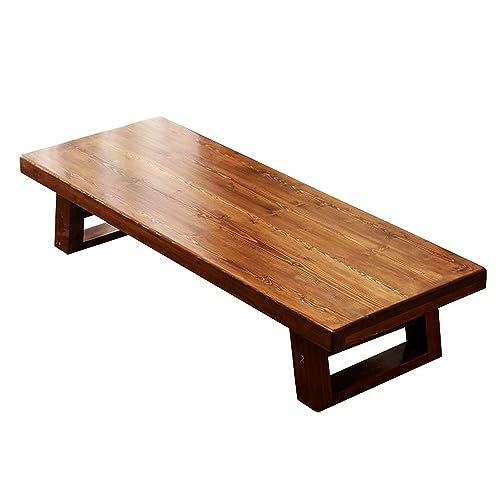 Table de sol japonaise en bois pour salon de thé et méditation tatami
