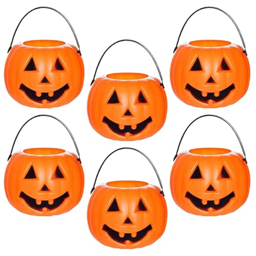 Seau à Bonbons d'halloween - 6 pièces conteneurs à Bonbons effrayante | Décoration d'intérieur pour Filles fête Cadeau fête d'automne Anniversaire extérieur