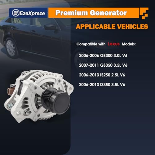 Image of Ezexpreze 11196 Alternator Compatible with Lexus GS300 V6 3.0L 2006,Lexus GS350 V6 3.5L 2007-2011,Lexus IS250 V6 2.5L 2006-2011,OE#7060-31060 104210-2050