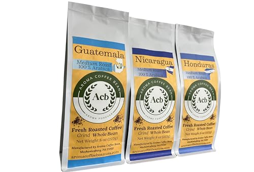 Aroma Coffee Bean Central American Coffee 3 Variety Pack Medium