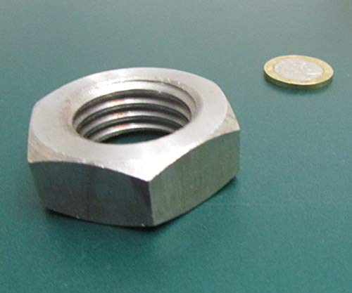18-8 Stainless Steel Hex Nut 1 1/8"-7 Thread x 1-11/16" W x 36/64" H 3 Pcs