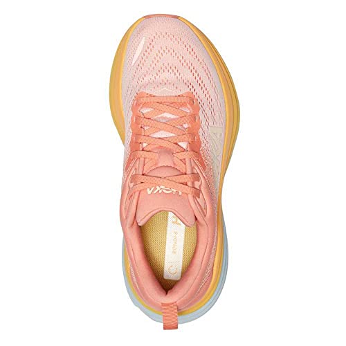 HOKA Hoka One One Bondi 8, Women's Running Shoes, Pink Shell Coral Peach Parfait, 8.5 US