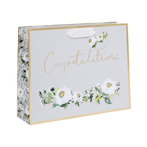 Glick Große Geschenktasche Querformat Glückwunsch 275 x 355 x 100 mm Luxus Recycelbare Tasche für Geburtstage & Feiern