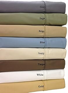 Royal Hotel 650-Thread-Count Bed Sheets - Wrinkle Free Sheets - Deep Pocket, Cotton Blend, Sateen Sheets, Hypoallergenic, 4 Piece - Queen - Ivory