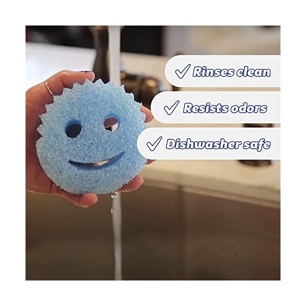 Scrub Daddy Colours Smiley Schwamm, 3-er Pack, Spülschwamm für Küche und Geschirr, Kratzfreier Scheuer Schwämme… – Bild 5