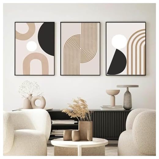 EudoER Minimaliste Tableaux Abstraite Ligne Affiches Géométrique Murale Art Toile tableau Peinture Salon Moderne Intérieur Decoration de La Maison 50x70cmx3 Sans Cadre