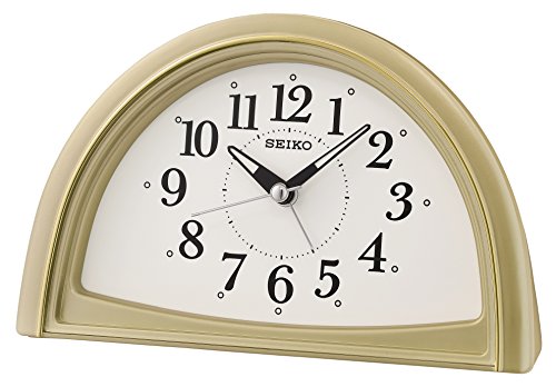 Seiko Analogue Beep Alarm Clock, Gold, 11.8 x 8.5 x 18.5 cm