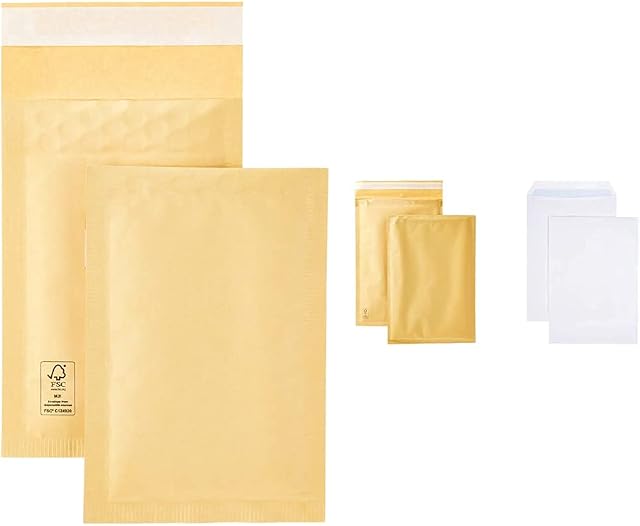 Amazon Basics Bubble Mailer, Gold, 100 mm x 165 mm, 100 Pack