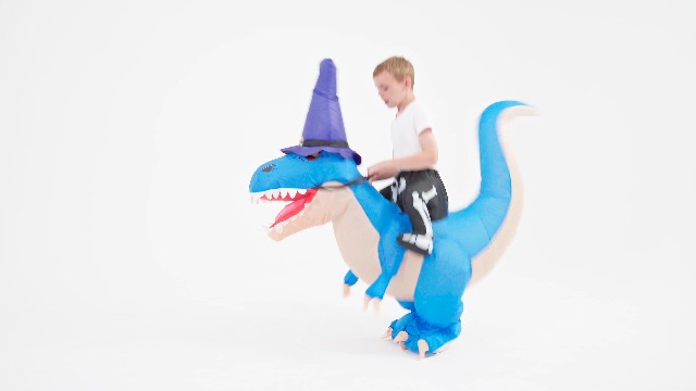 Disfraz inflable de dinosaurio para niños miniatura 7
