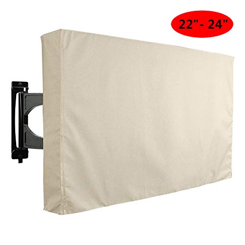 Hülle Bezug für Fernsehen Wetterfestes Cover für TV Schutz für LCD LED OLED und Plasmageräte Kompatibel mit Standardständern - Beige,40 to 42