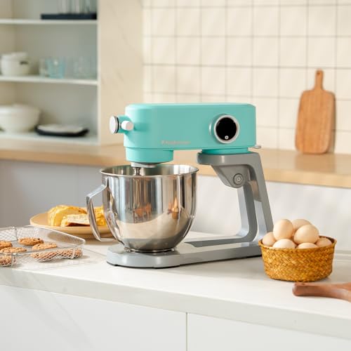 Kraftsman Full Metal Stand Mixer, 5L Kitchen Food Mixer for Baking with Stainless Steel Dough Hook, Whisk, Beater, Flexible Beater, Universal Attachment Hub, 8 Speeds & Timer Function (Blue) - Image 5