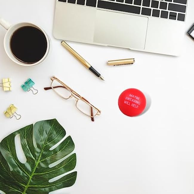 Needzo Swearing Will Help Grip Strength Balls, Funny Stress Relief Gifts for Coworkers, Desk Accessories, 2.48 Inches (Pack of 3)