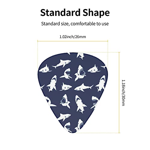 Lot de 12 médiators tendance et durables avec motif requin pour guitare électrique et basse - Les Beatles, Paul McCartney, John Lennon, RIngo Starr, George Harrison Lot de 12 médiators tendance et durables avec motif requin pour guitare électrique et basse – Image 5