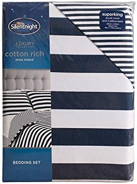 Silentnight Jersey Stripe Duvet Set, Grey, Super-King