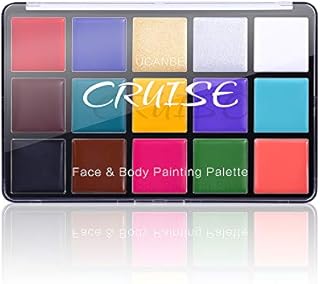 UCANBE Face Body Paint Oil, Professional 15 Colors FX Makeup Palette- Non Toxic Hypoallergenic Safe Facepaint for Halloween, Cosplay Costumes, Parties and Festivals
