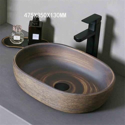 Lavabo de encimera ovalado para baño interior y hogar moderno 3
