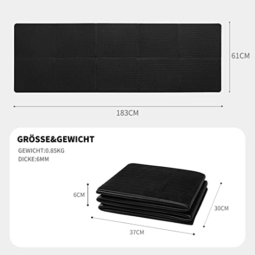 Good Nite Yoga Mat TPE Foldable Portable Non Slip Exercise Fitness Gym Pilates Sport Travel Mat for Women Men 183 x 61 x 0.6 cm - Image 3