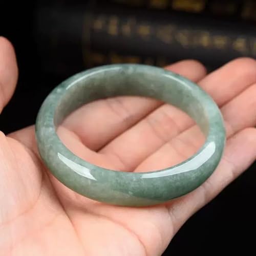 Jadeite Bangle Bracelet, Burmese Oil Green Jadeite Muted Green Design, Good for a mom's Birthday Gift2