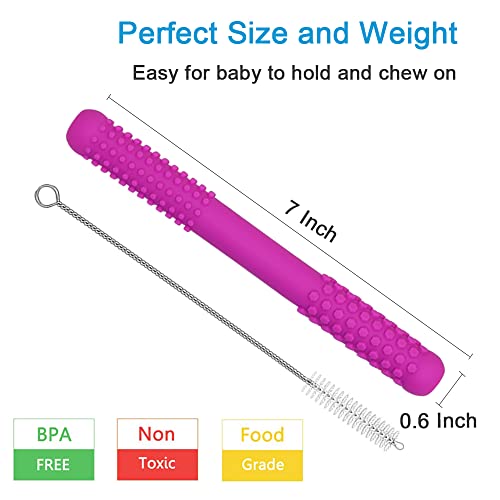 Hollow Teething Tubes Toys For Babies Girls Boys, 5 Pack Silicone Baby Teether Toy Tube For Infants With Nursing Biting Chewing, Chew Straws For Toddlers 6-12 Months #TOP5