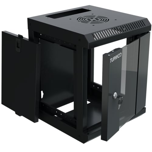 10 inch Mini Network Rack Cabinet - 6U Vented w/Glass Door - 9 in Depth - Server Rack Housing - Tupavco TP436
