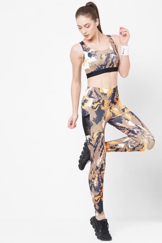 Image of JUST-Dry 7 /8 HIGH Waist CAMO Print GO Train Workout Tights