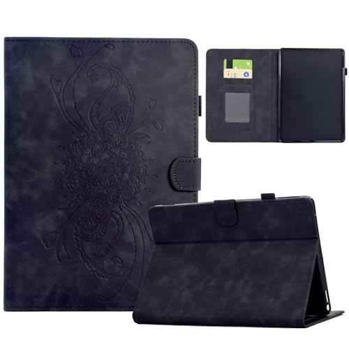 Funda Compatible con 6,8' Kindle Paperwhite (11.ª Generación, Modelo 2021) - Funda de Cuero de Primera Calidad Smart Folio Case con Soporte y Billetera - Negro
