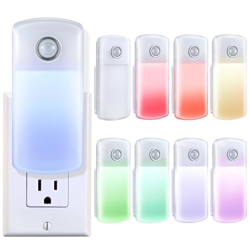 Image of Enhon Emergency Power Failure 5-in-1 Multi Color LED Night Lights, 9 Pack